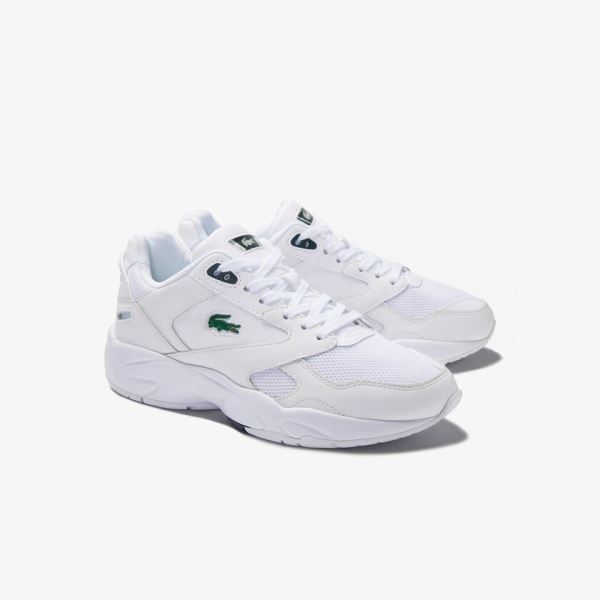 Lacoste Storm 96 LO Textile and Leather Sneakers Dámské - Tenisky Bílé | CZ-YNMGai